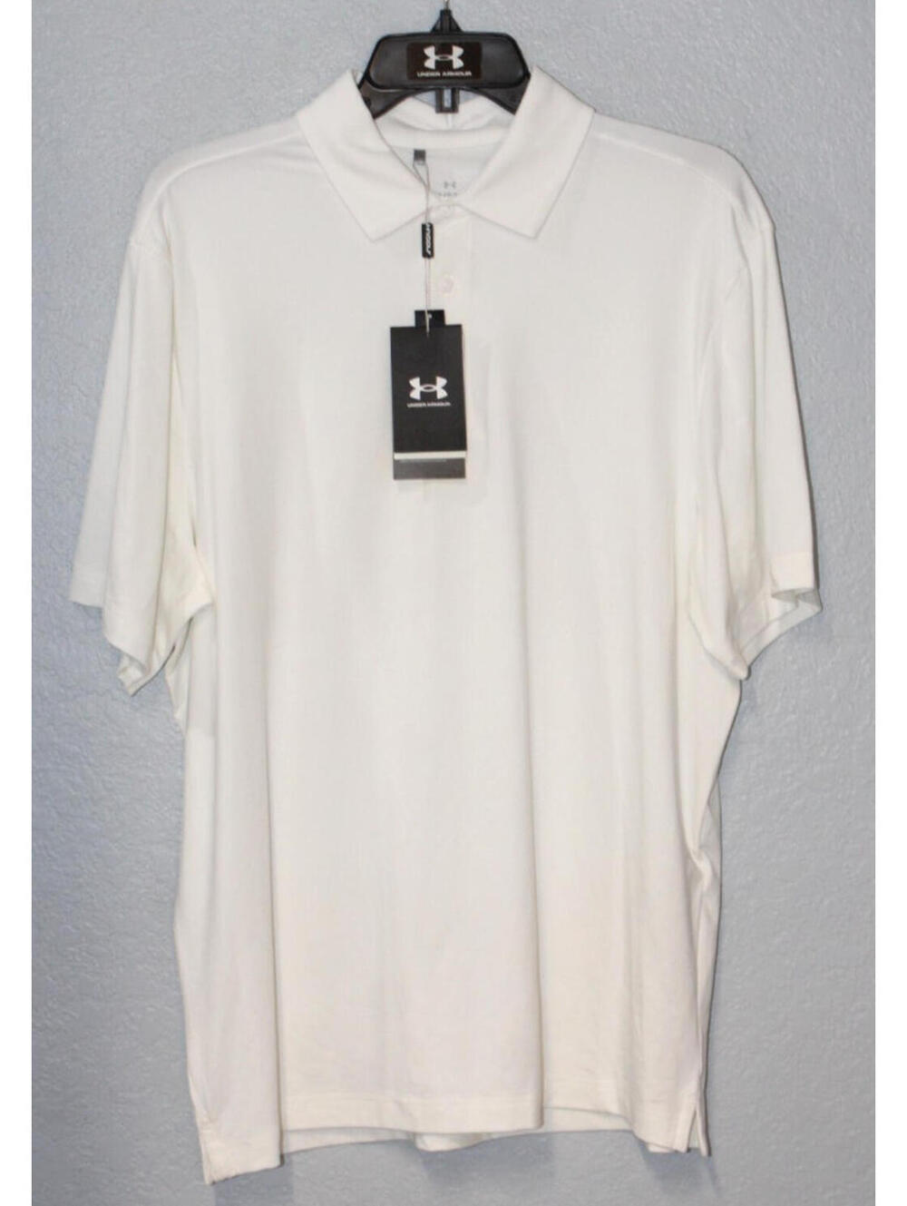 NEW Under Armour Men Aura Polo Solid White LARGE Playoff Performance Shirt NWT
